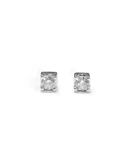 Crivelli Punto Luce Earrings in White Gold and 0.20 Ct Diamonds