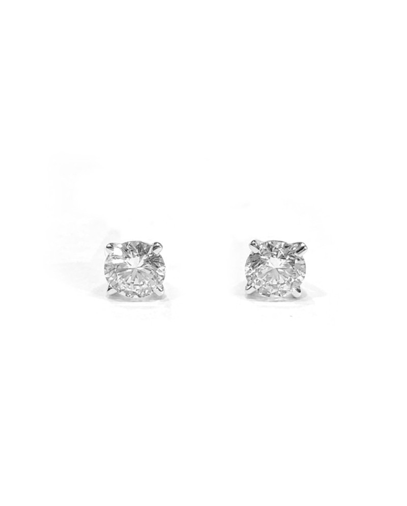 Crivelli Punto Luce Earrings in White Gold and 0.48 Ct Diamonds