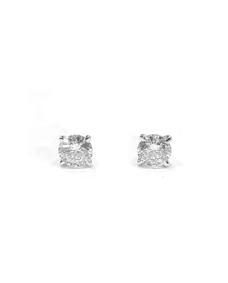 Crivelli Punto Luce Earrings in White Gold and 0.48 Ct Diamonds