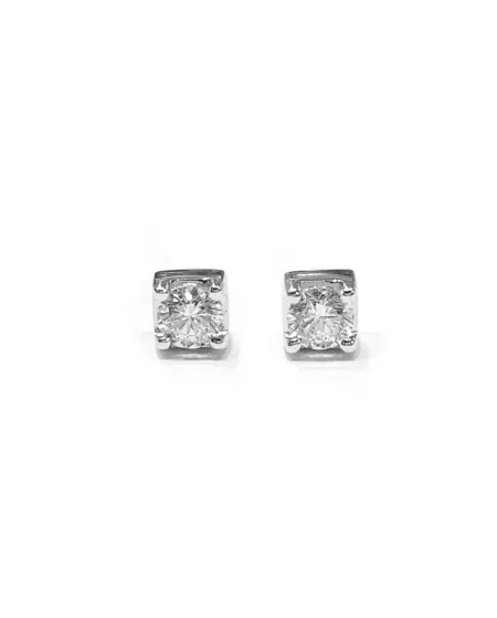 Crivelli Punto Luce Earrings in White Gold and 0.30 Ct Diamonds