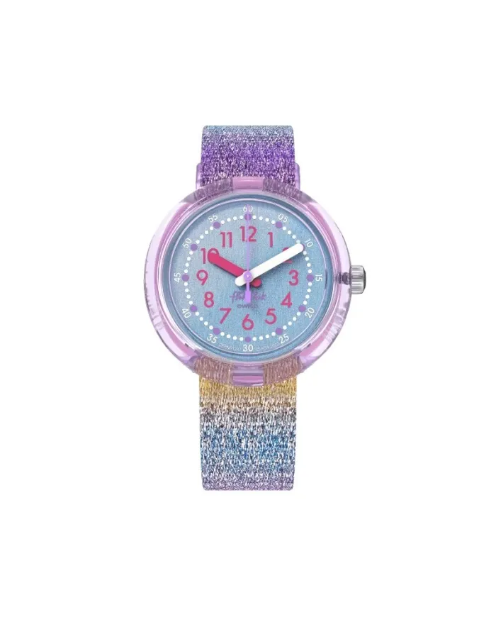 Swatch Flik Flak Shine watch in Rainbow