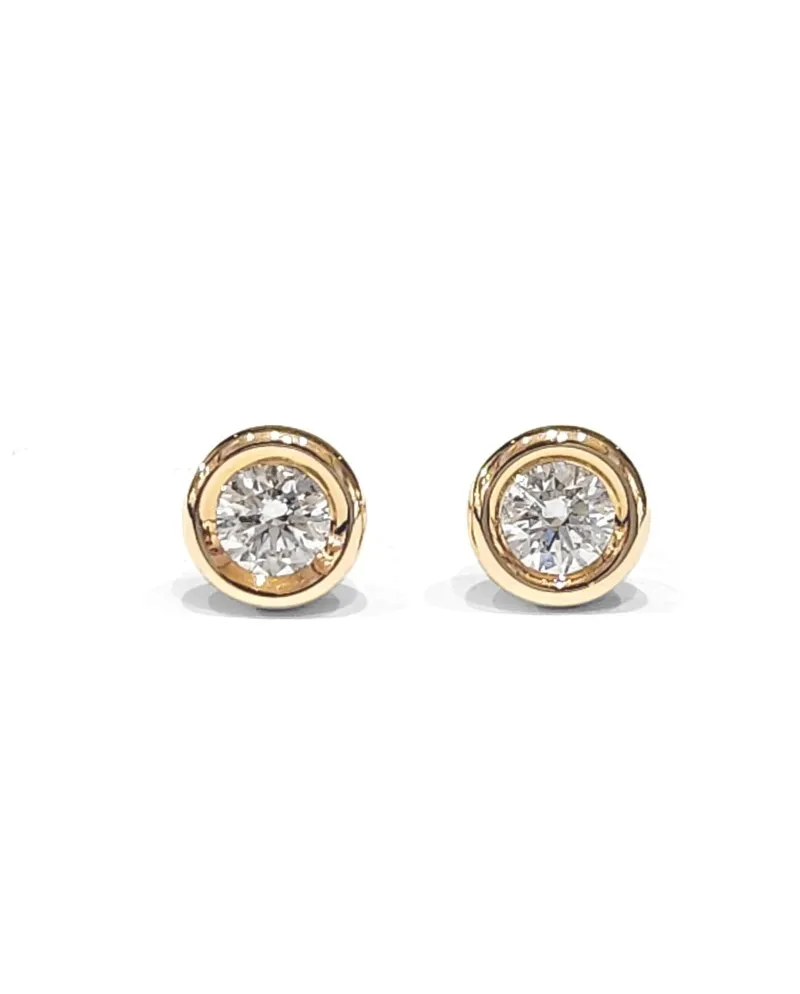 Orecchini Punto Luce Crivelli in Oro Rosa e Diamanti 0,62 Ct