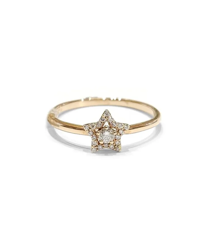 Crivelli Rose Gold Ring with Star Diamond Pavé
