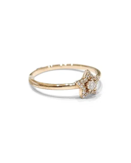 Anello Crivelli in Oro Rosa con Pavé di Diamanti a Stella