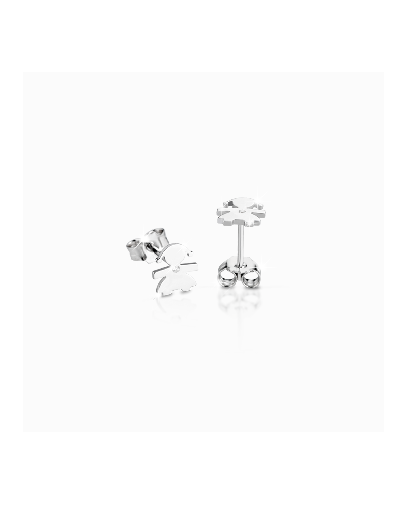 Mono boucle d'oreille fille Le Bebé en or blanc et diamant