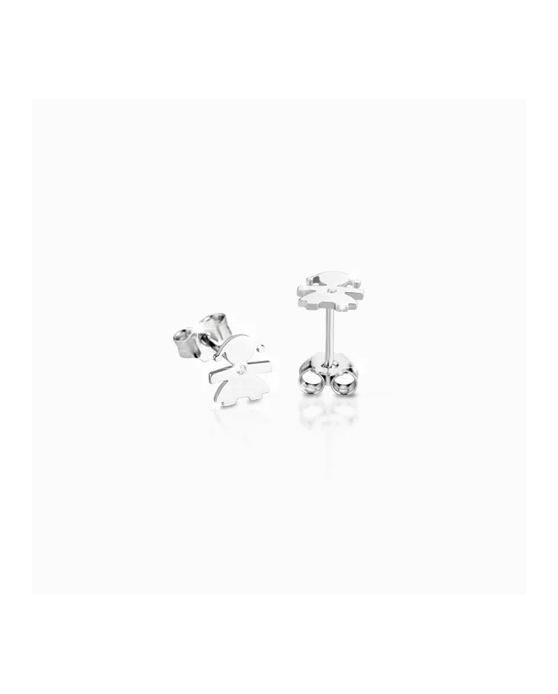 Mono orecchino Le Bebé femminuccia in oro bianco con diamante Mono orecchino Le Bebé femminuccia in oro bianco con diamante