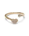 Bague ouverte Crivelli en or rose avec diamants et cœur