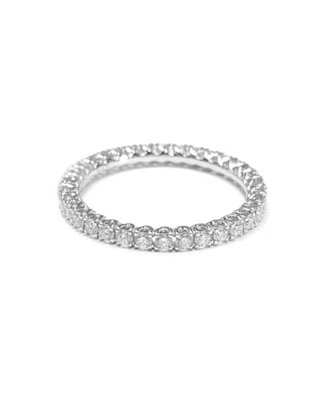 Anello Veretta Crivelli in Oro Bianco con Diamanti 0,70 Ct