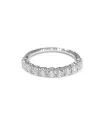Anello Veretta Mezzo Giro Crivelli in Oro Bianco con Diamanti 0,75 Ct