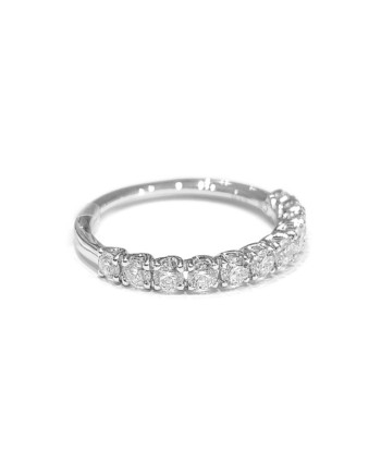 Crivelli Half Round Eternity Ring in White Gold with Diamonds