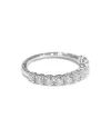 Anello Veretta Mezzo Giro Crivelli in Oro Bianco con Diamanti 0,75 Ct