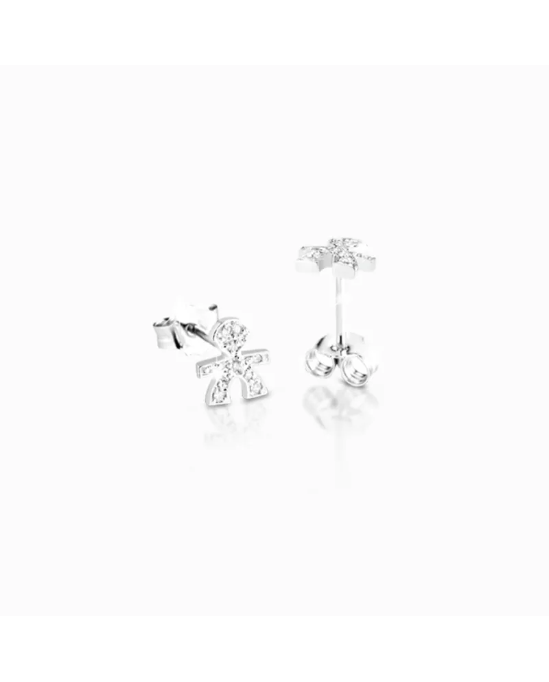 Le Bebé boy single earring in white gold and pave diamonds Le Bebé boy single earring in white gold and pave diamonds
