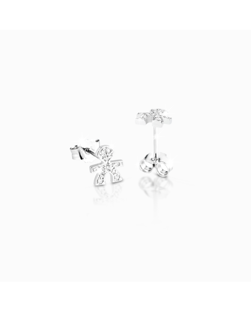 Le Bebé boy single earring in white gold and pave diamonds