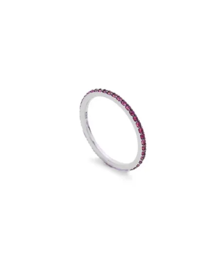 Bague Buonocore Playful Veretta en or blanc avec rubis