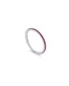 Buonocore Playful White Gold Veretta Ring with Rubies
