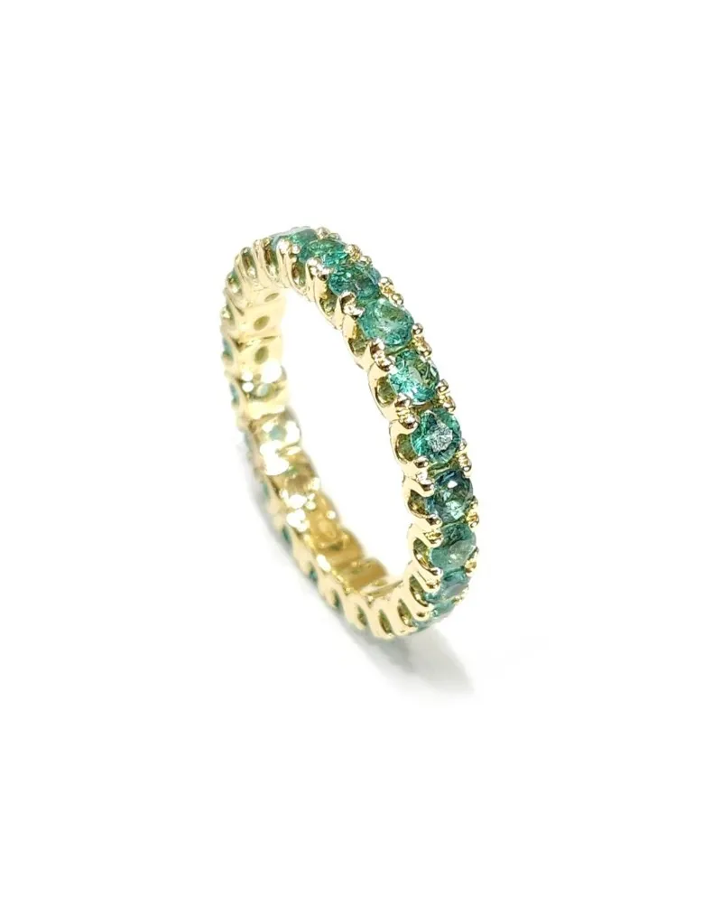 Bague d'éternité Buonocore en or jaune avec émeraudes