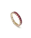 Bague d'éternité Buonocore en or jaune avec rubis