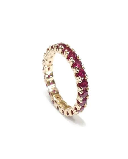 Bague d'éternité Buonocore en or jaune avec rubis