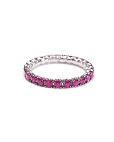 Anello Veretta Crivelli in Oro Bianco con Rubini 2,02 Ct