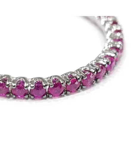 Anello Veretta Crivelli in Oro Bianco con Rubini 0,95 Ct