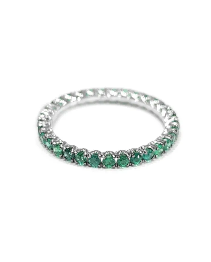 Crivelli Veretta Ring in White Gold with Emeralds 0.70 Ct