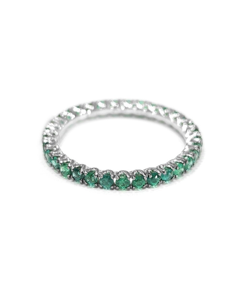 Crivelli Veretta Ring in White Gold with Emeralds 0.70 Ct