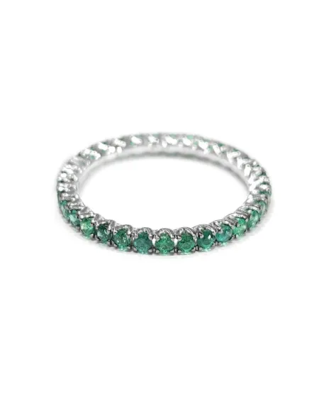 Crivelli Veretta Ring in White Gold with Emeralds 0.70 Ct