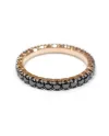 Anello Veretta Casella Gioielli in Oro Rosa con Diamanti Neri 0,97 Ct