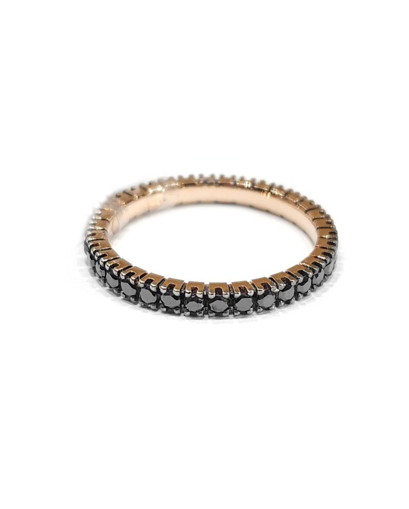Veretta Ring Casella Gioielli in Rose Gold with Black Diamonds 0.62 Ct