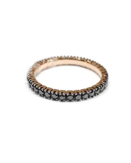 Bague Veretta Casella Gioielli en or rose avec diamants noirs 0,62 ct