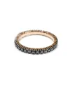 Anello Veretta Casella Gioielli in Oro Rosa con Diamanti Neri 0,62 Ct