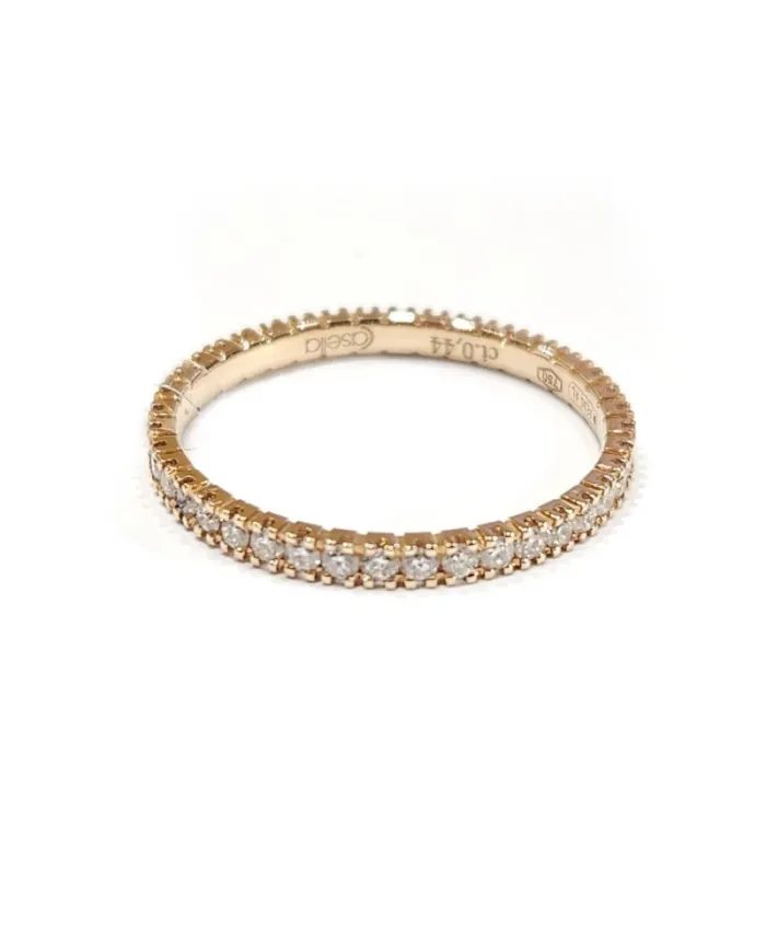 Veretta Ring Casella Gioielli in Rose Gold with White Diamonds 0.44 Ct