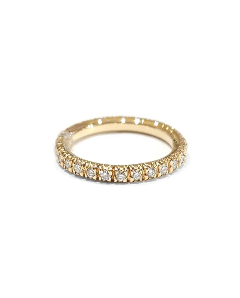 Anello Veretta Casella Gioielli in Oro Giallo con Diamanti Bianchi 0,50 Ct