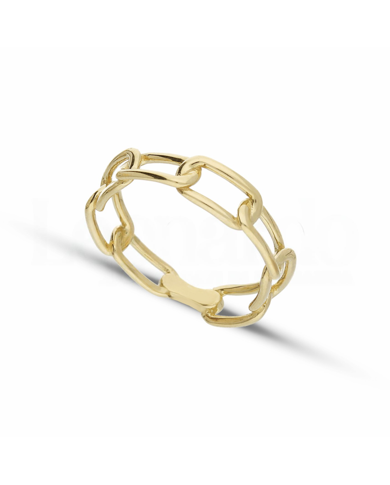 Yellow Gold Jewelry Casella Chain Ring