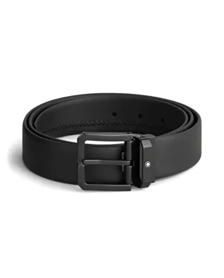 Ceinture Montblanc en cuir PVD noir 35 mm