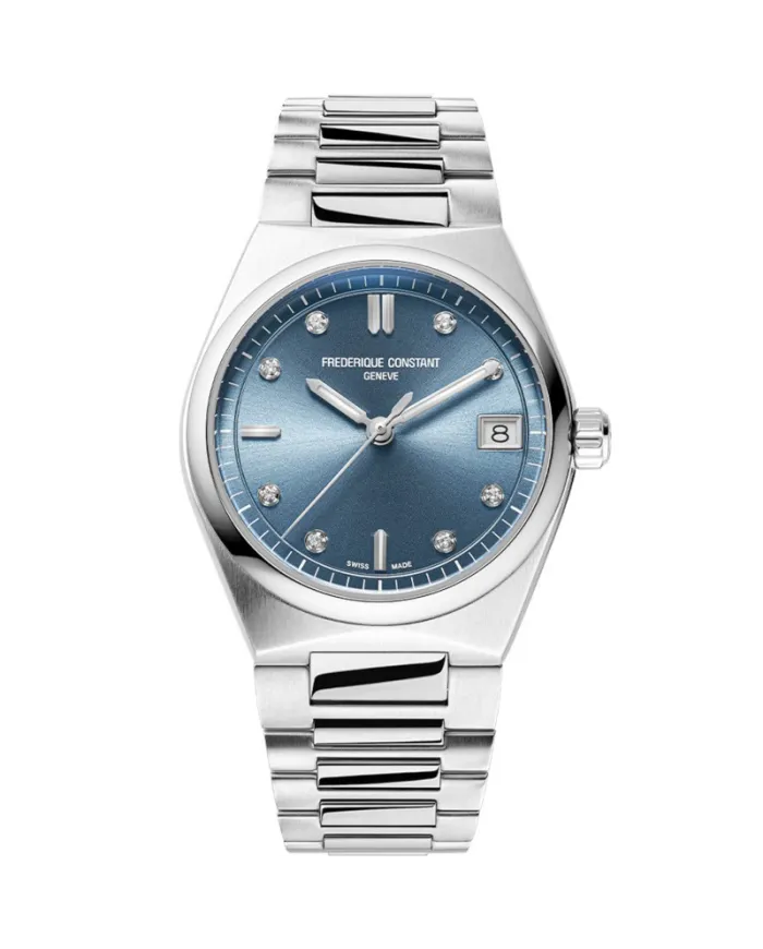 Frederique Constant Highlife Watch Blue Dial and Diamonds