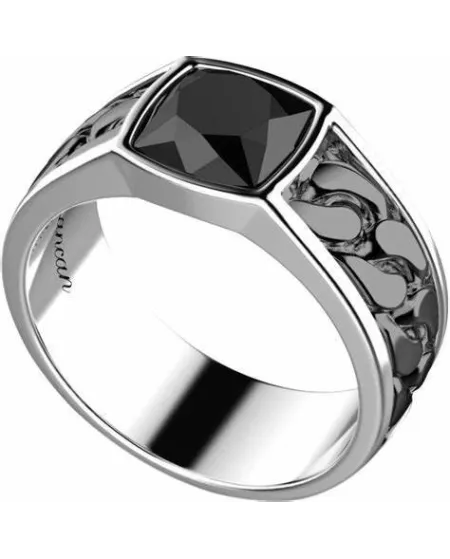 Zancan Cosmostone Men's Ring in Two-Tone Silver with Tiger's Eye
