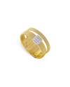 Marco Bicego Masai Two-Row Yellow Gold Ring with Diamond Pavé