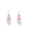 Chantecler Single Earring Horn in Silver and Pink Enamel