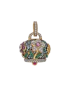 Grand pendentif Chantecler Campanella en or jaune avec diamants et pierres précieuses