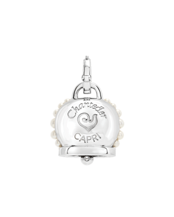 Chantecler Campanella Grande Pendant in White Gold with Diamonds and White Pearls