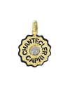 Pendentif Chantecler Medium Logo en Or Jaune et Diamants et Résine Noire
