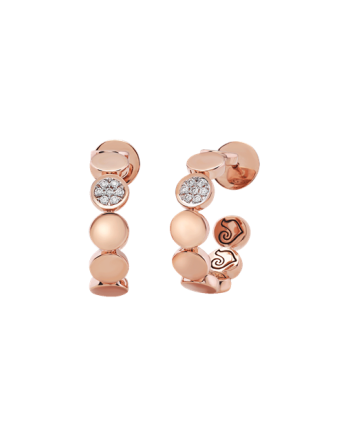 Chantecler Paillettes Earrings in Rose Gold with White Diamond Pavé