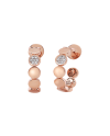 Boucles d'oreilles Chantecler à paillettes en or rose avec pavé de diamants blancs
