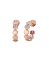 Boucles d'oreilles Chantecler à paillettes en or rose avec pavé de diamants blancs