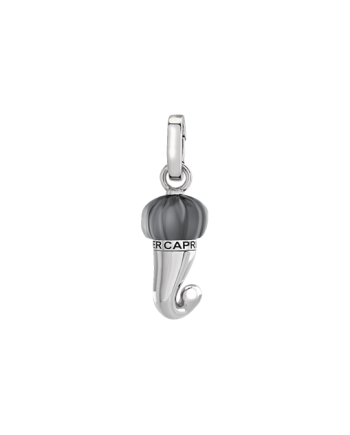 Chantecler Et Voilà Petite Suspension Corne en Résine Argentée et Noire