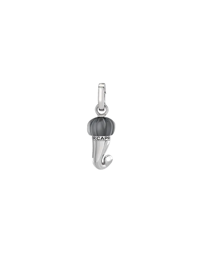 Chantecler Et Voilà Petite Suspension Corne en Résine Argentée et Noire