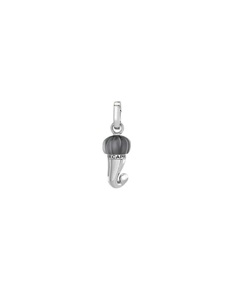 Chantecler Et Voilà Petite Suspension Corne en Résine Argentée et Noire