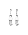 Chantecler Et Voilà Boucles d'Oreilles Petite Corne en Résine Argentée et Blanche