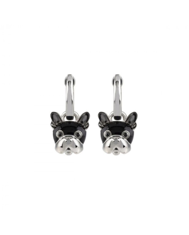 Chantecler Capri Campanella Cane earrings in silver, enamel and black spinels